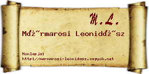 Mármarosi Leonidász névjegykártya